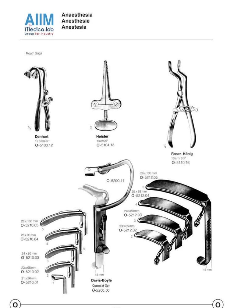 Anaesthesia Mouth Gags (Denhart, Heister & Roser-König)