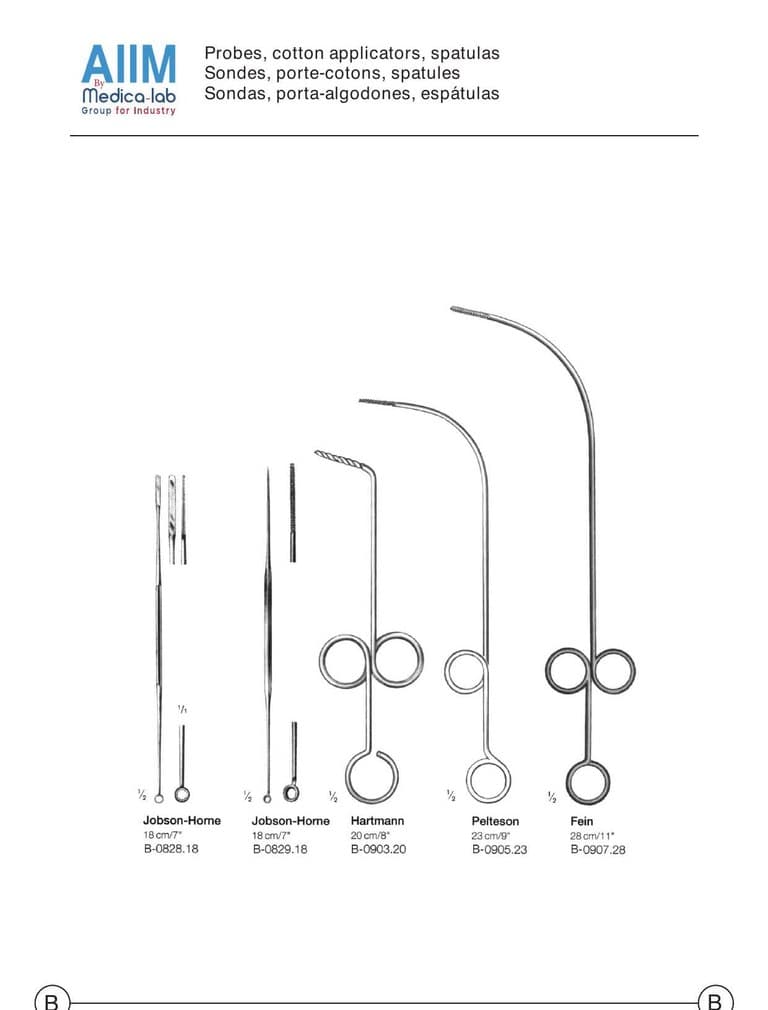 Sonde annulaire de Jobson-Horne et curette à cérumen