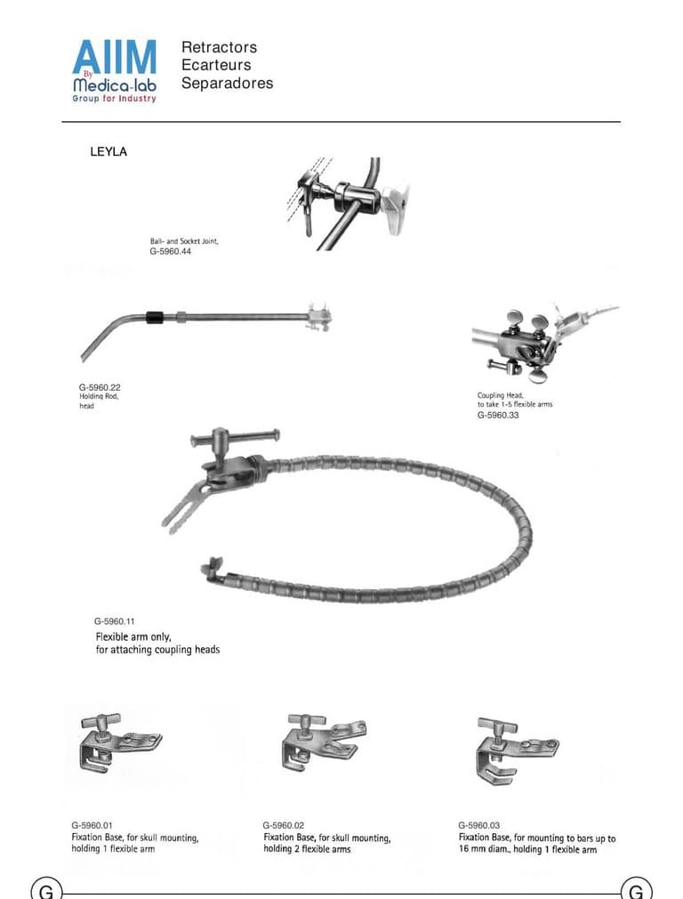 LEYLA Flexible Arm Self-Retaining Brain Retractor System