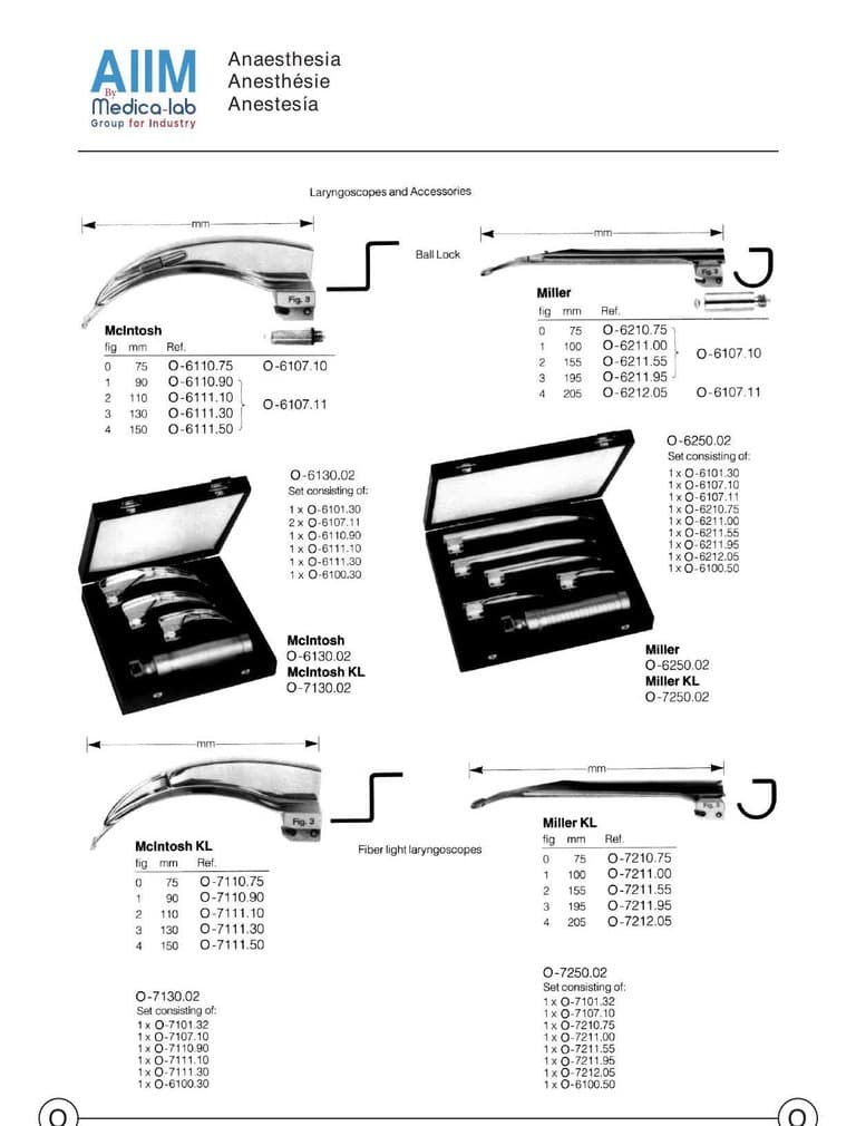 McIntosh & Miller Laryngoscope Blades