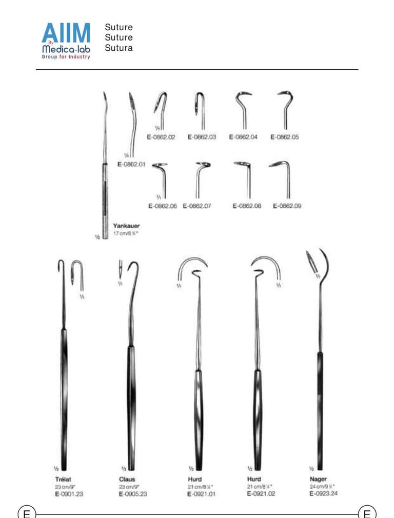 Jeu d'aiguilles à ligature de Yankauer