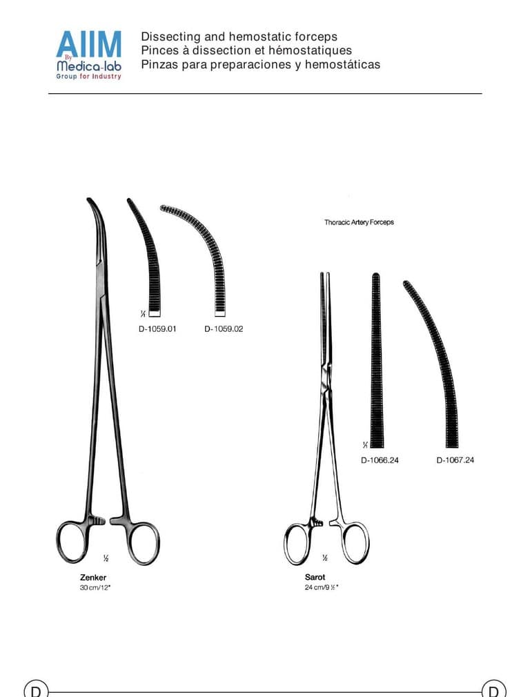 Pince à disséquer et hémostatique Zenker, 30 cm