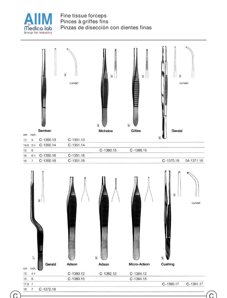 Adson Tissue Forceps, 1x2 Teeth, 12cm