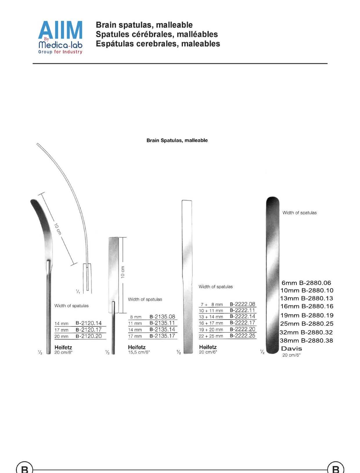 Davis Malleable Brain Spatula, 6mm