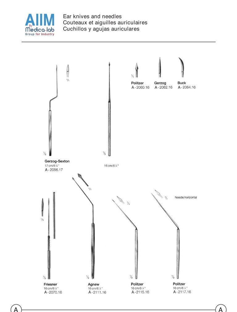 Ear Knife-Needle, Gerzog-Sexton Pattern