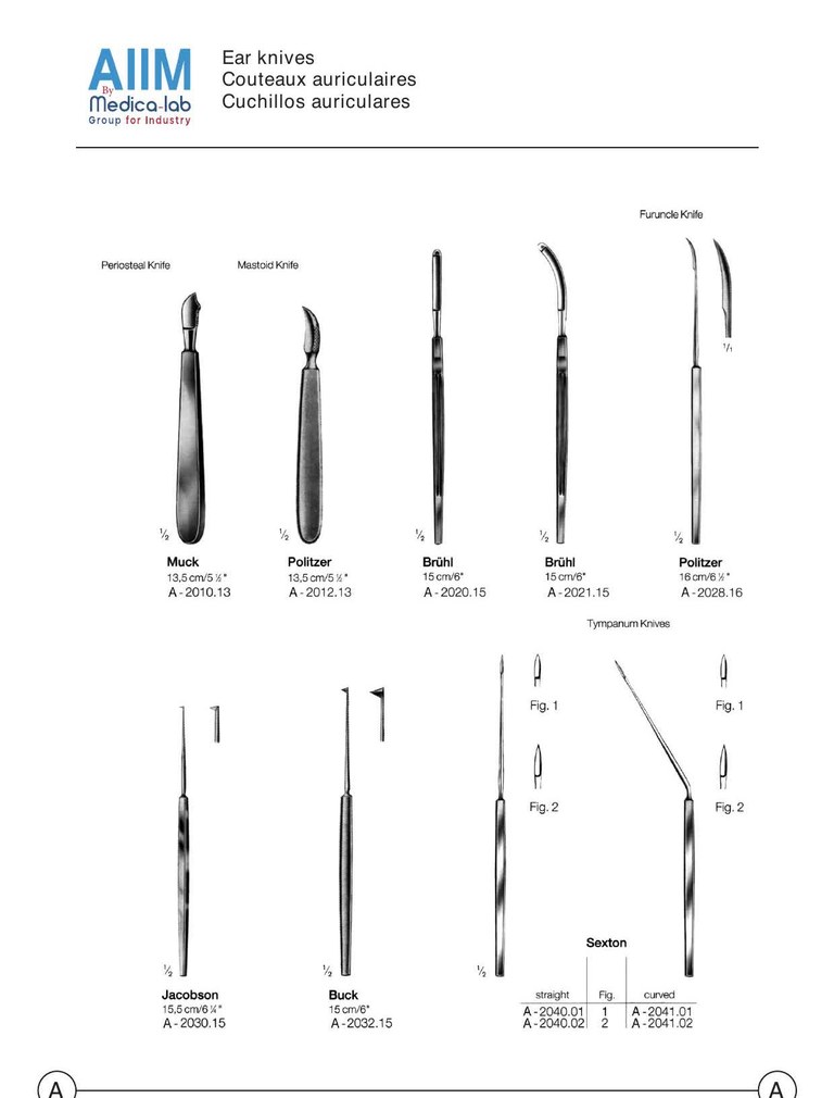 Ear (Mastoid) Knife, Politzer Pattern