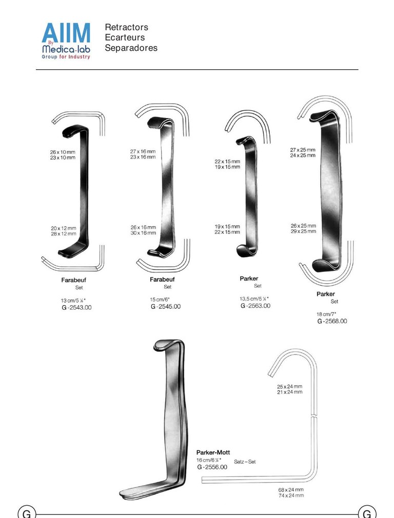 Farabeuf Double-Ended Retractor Set