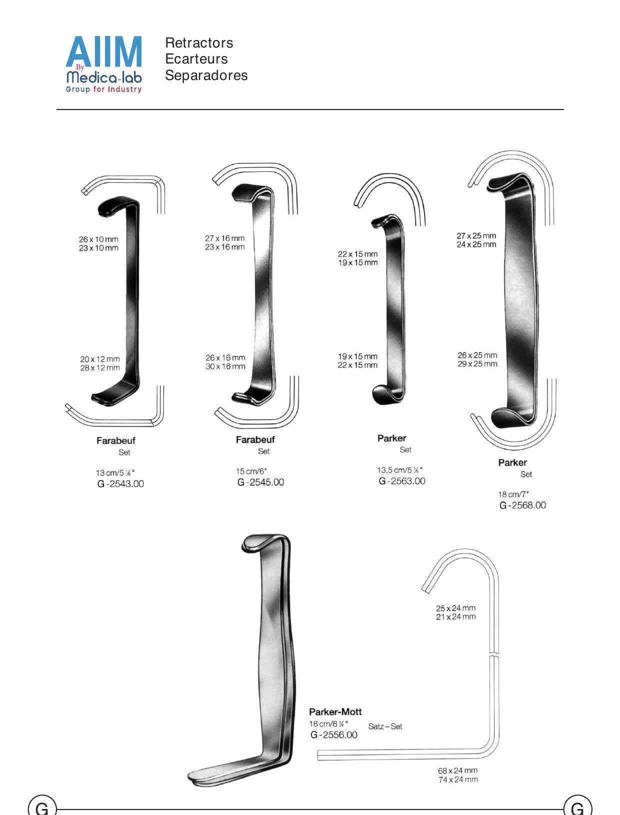 Farabeuf Double-Ended Retractor Set