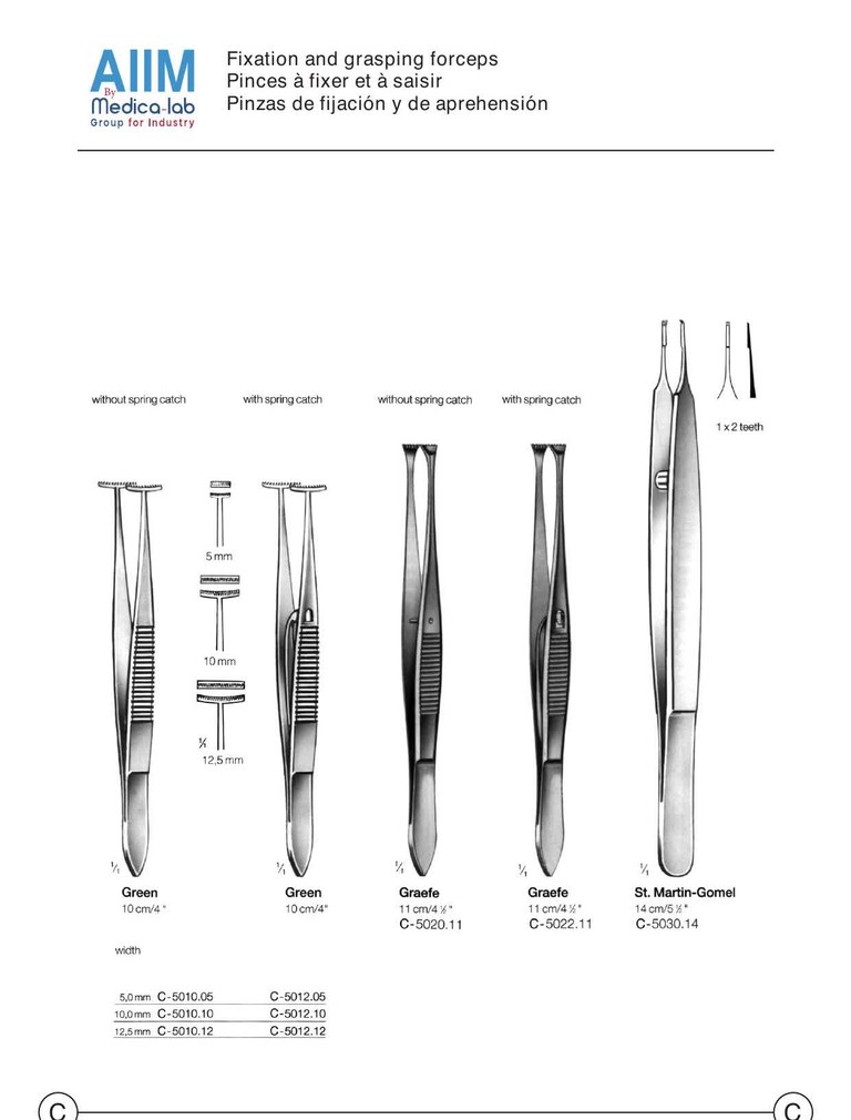 Green Fixation Forceps, 10cm