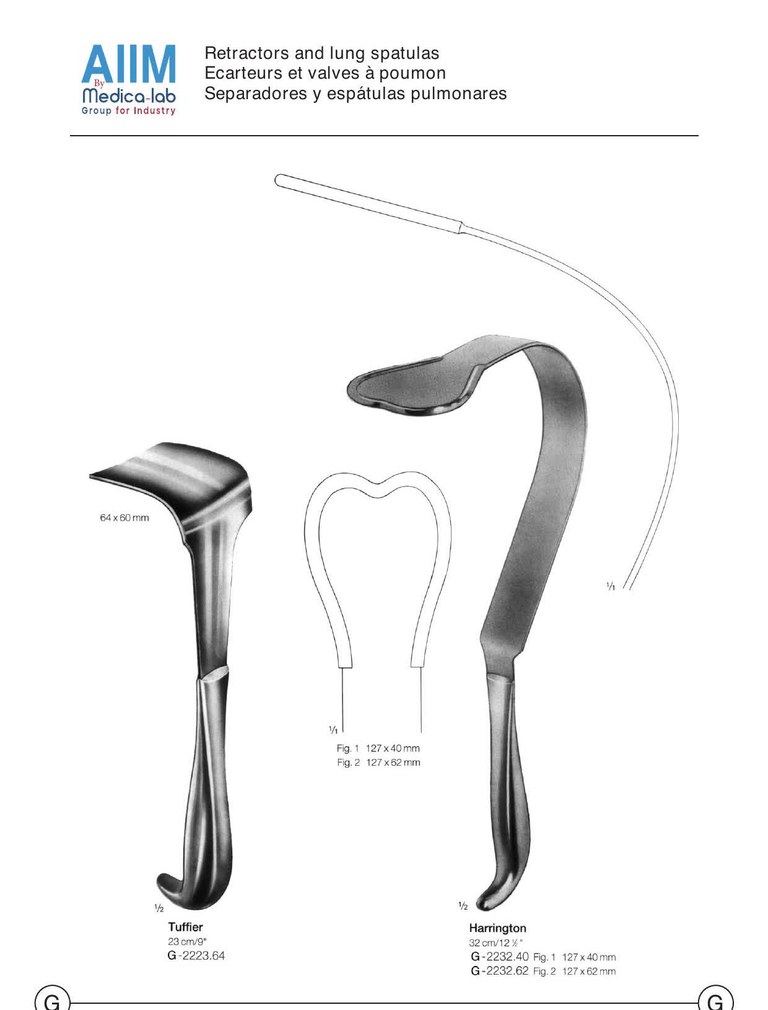 Écarteur pulmonaire (valve) de Harrington