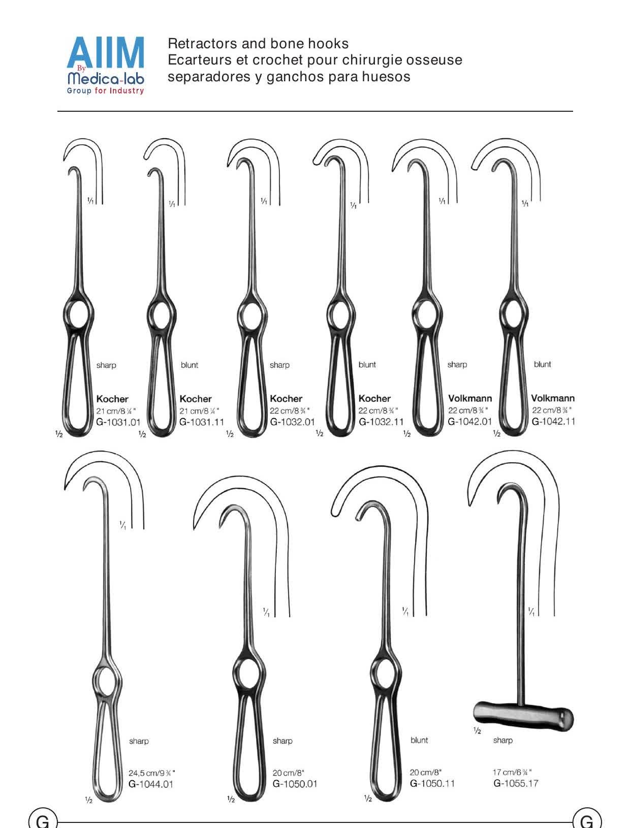 Kocher Bone Hook Retractor