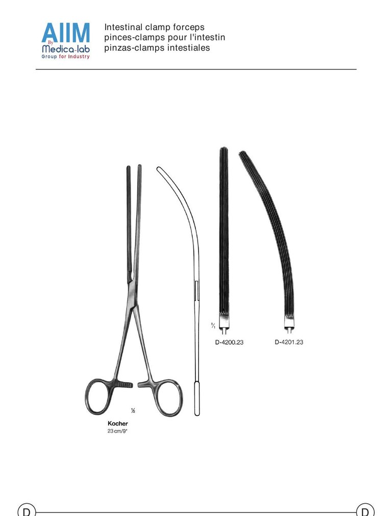 Kocher Intestinal Clamp Forceps