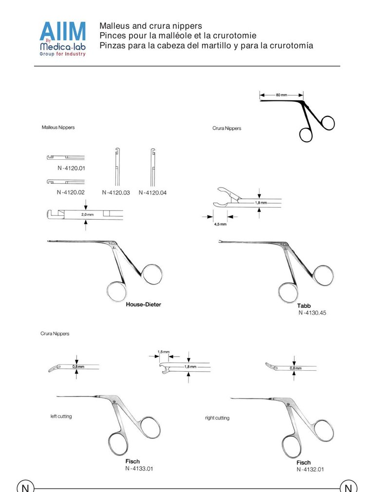 Malleus and Crura Nippers
