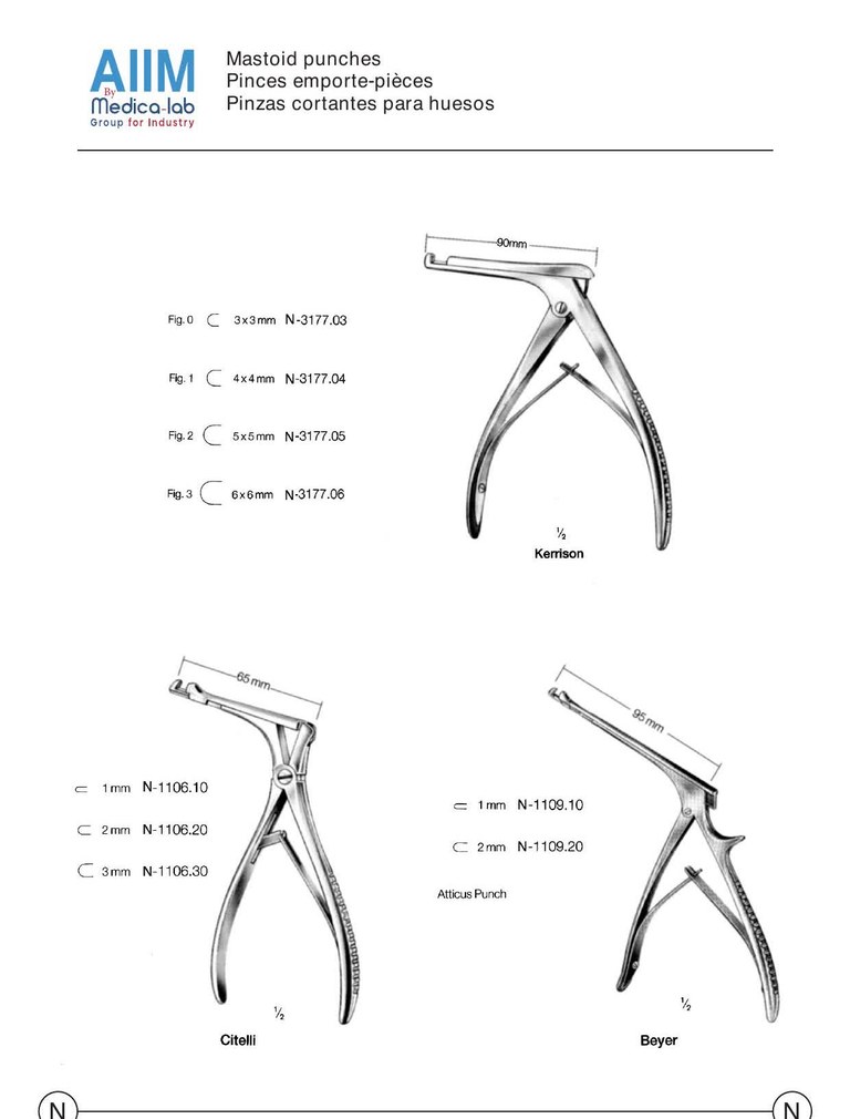 Mastoid Bone Punch, Kerrison Type