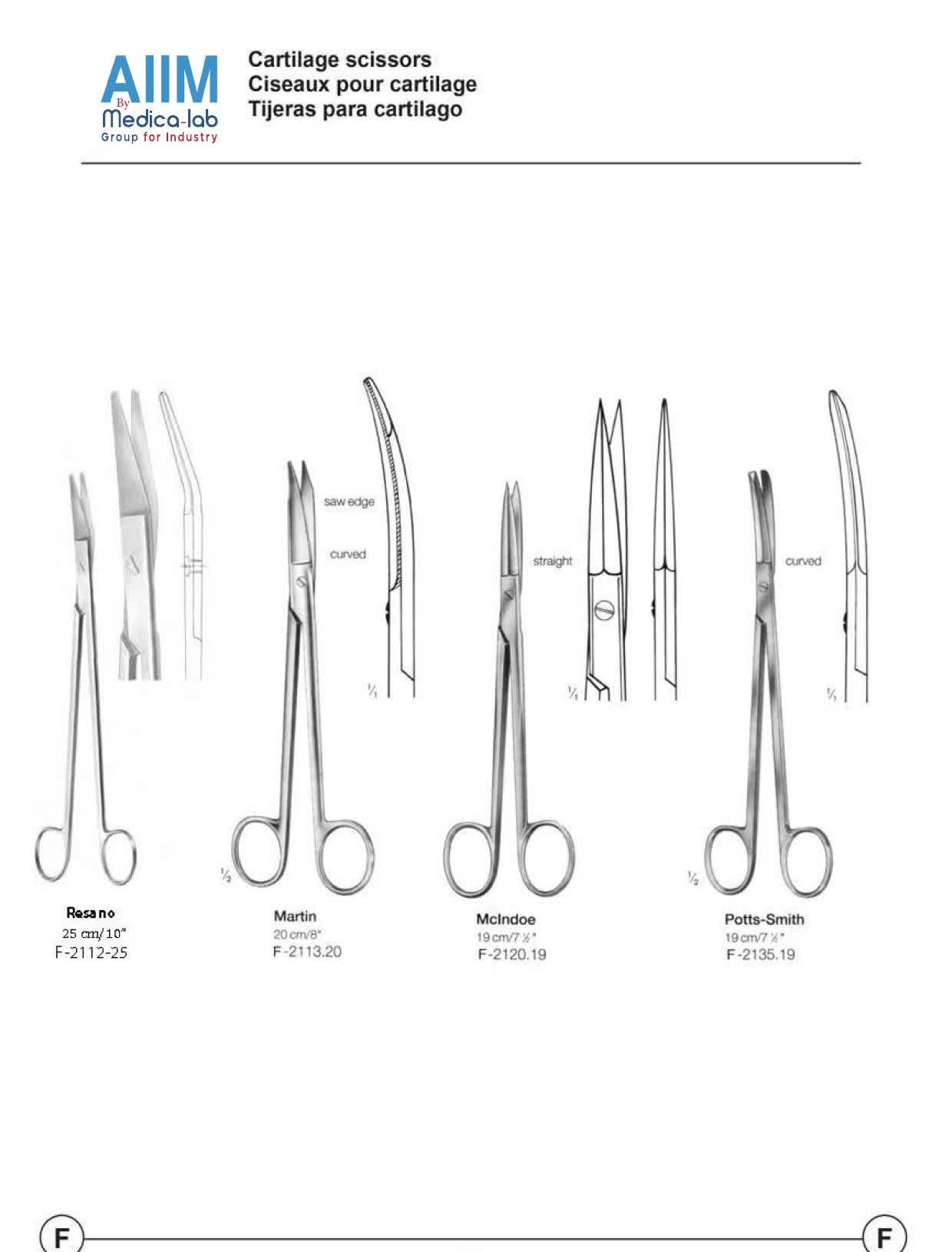 Ciseaux pour cartilage McIndoe