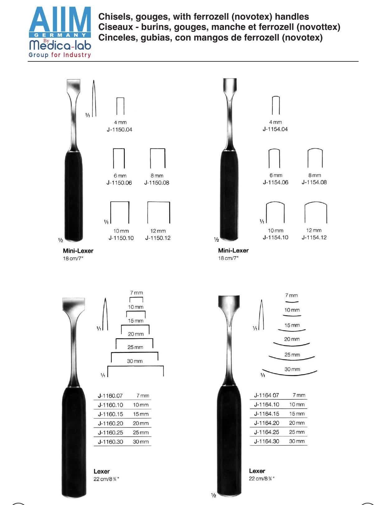 Mini-Lexer Bone Chisel, Ferrozell Handle