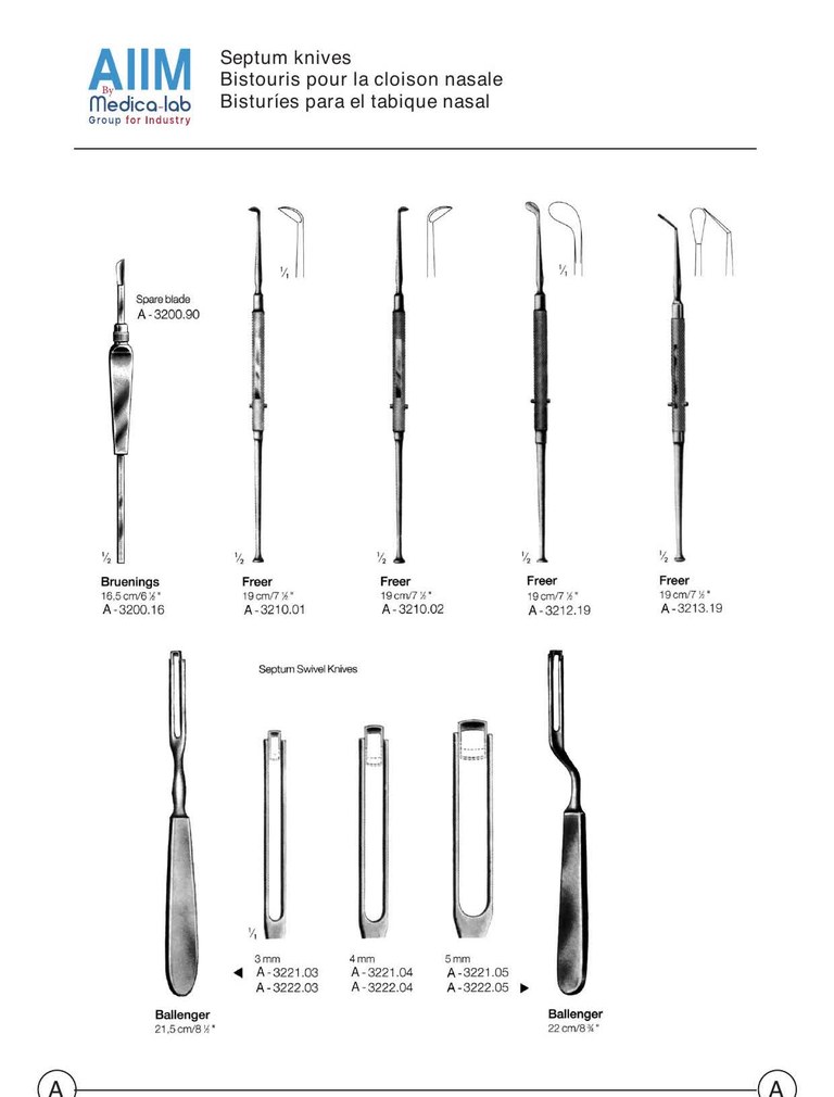 Nasal Septum Knife, Freer Pattern