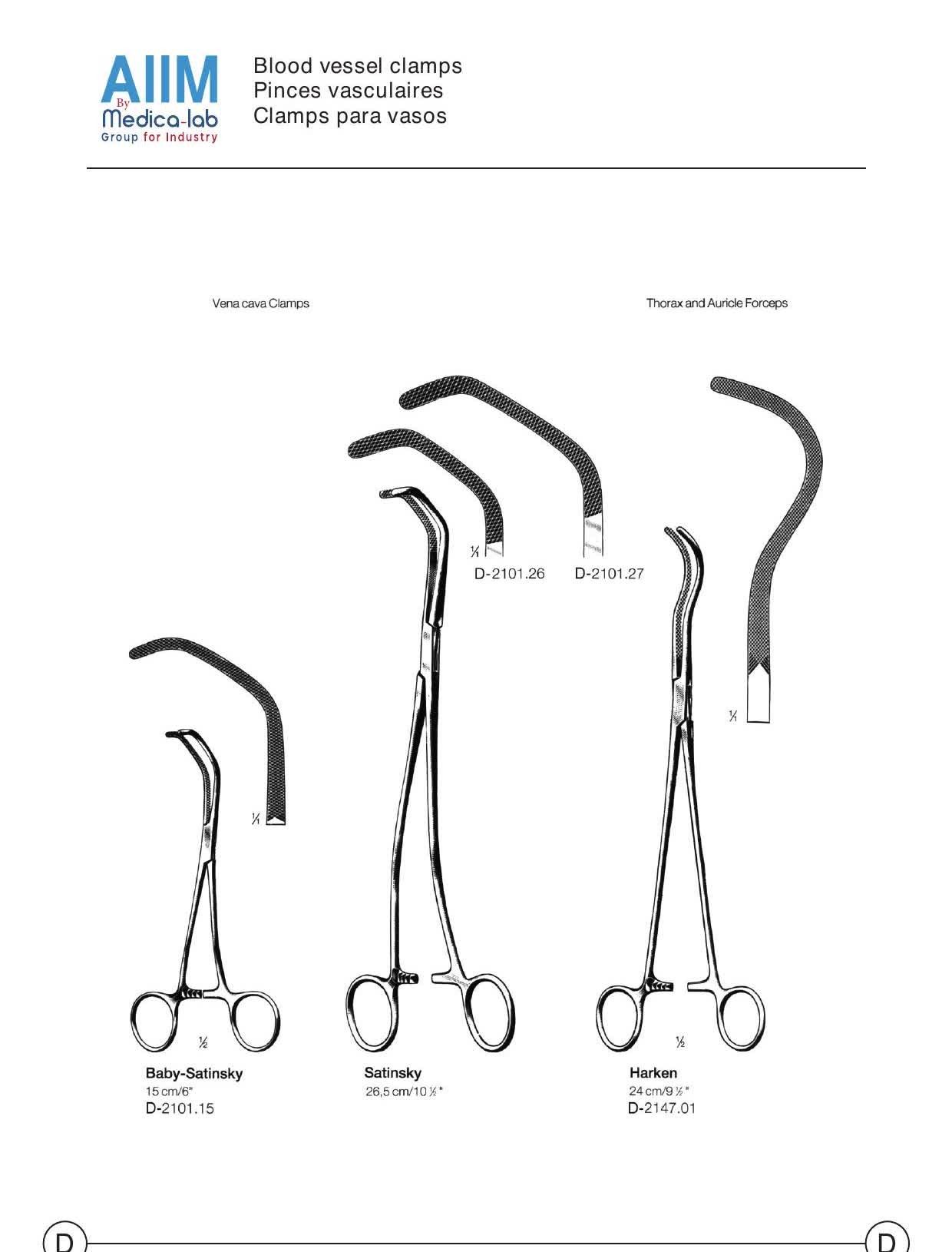 Clamp de Satinsky pour la veine cave