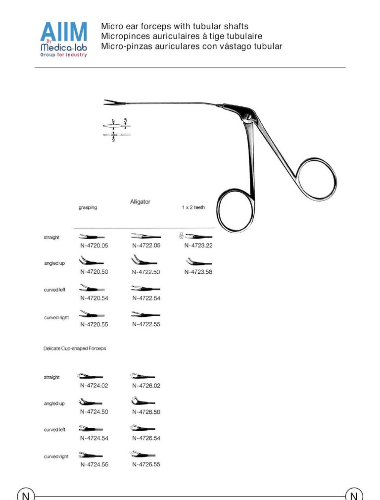 Tubular-Shaft Micro Ear Alligator Forceps