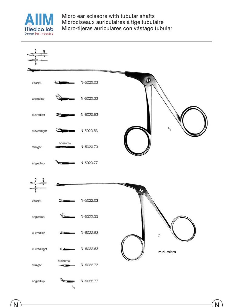 Tubular-Shaft Micro Ear Scissors